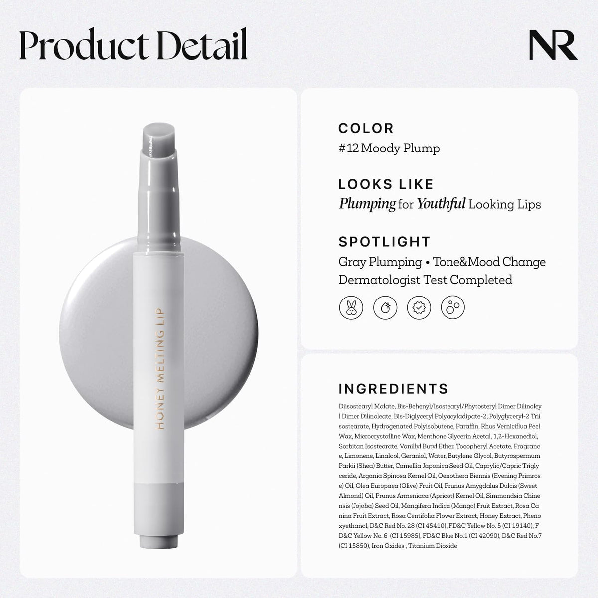 Nature Republic HONEY MELTING LIP PLUMPING (12 GRAY) SOFT LIP STICK Moody Plump - Maple Wellness Supplements