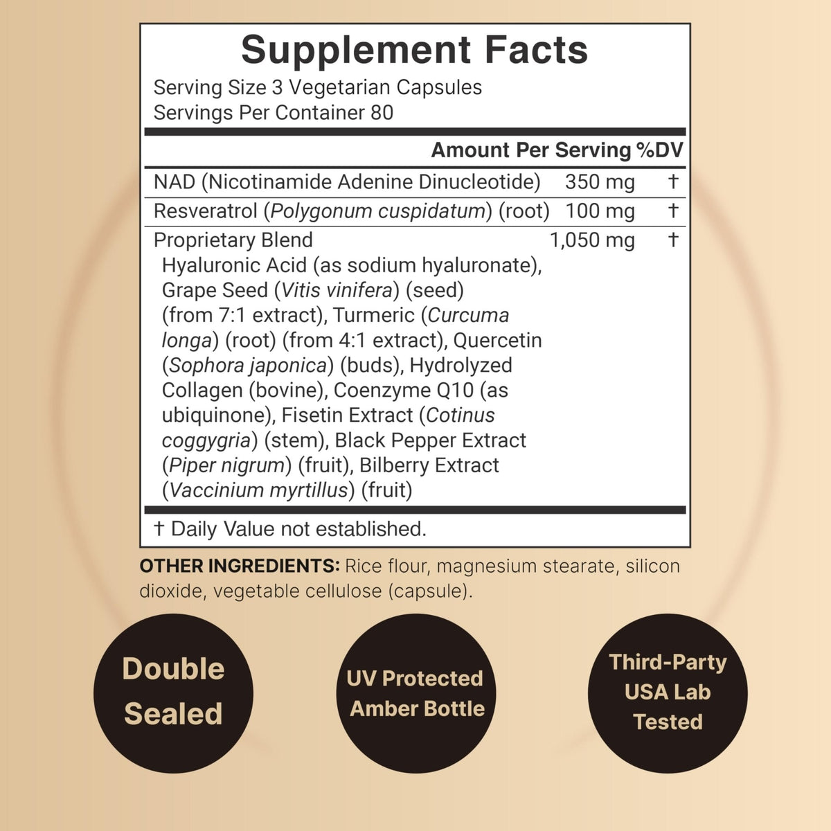 NatureBell NAD+ Complex 1,500mg Per Serving, 240 Veggie Capsules | NMN Supplement Alternative | NAD Plus Resveratrol, Hyaluronic Acid, Quercetin, Fisetin, Collagen, & More – Non-GMO - Maple Wellness Supplements