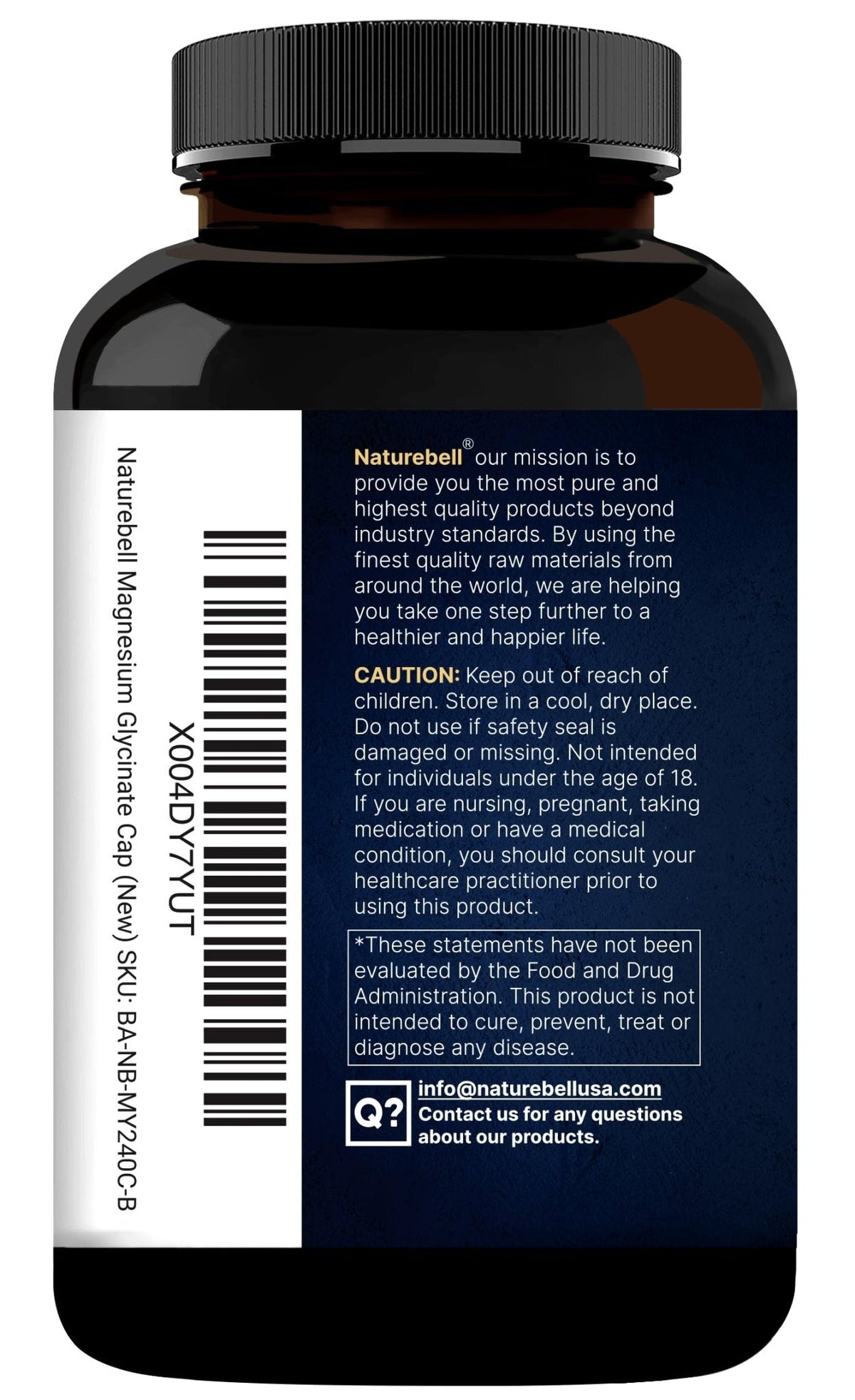 Naturebell Pure Magnesium Glycinate 500mg, 240 Veggie Capsules | 100% Chelated & Purified – 3rd Party Tested, Vegan Friendly, Non-GMO, Filler Free - Maple Wellness Supplements