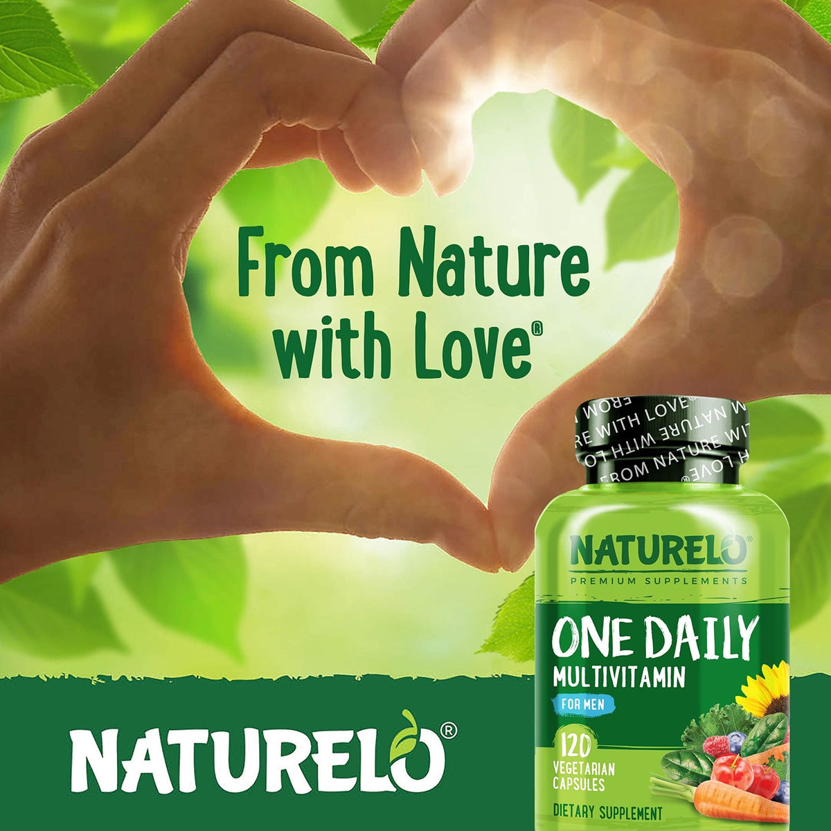 NATURELO Mens Multivitamins - One Daily Multivitamin for Men with Vitamins, Minerals & Organic Whole Foods, Boost Energy & Health - Maple Wellness Supplements