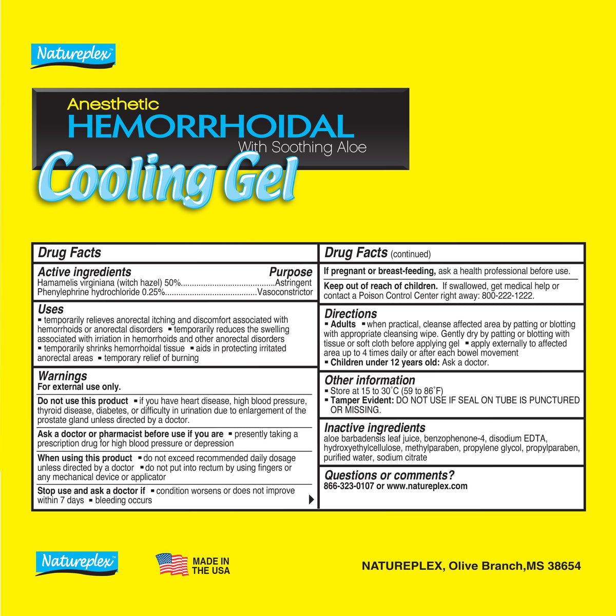 Natureplex Anesthetic Hemorrhoidal Cooling Gel with Soothing Aloe (6 Pack) - Maple Wellness Supplements