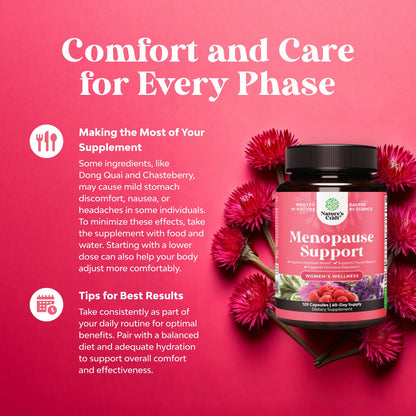 Natures Craft Complete Herbal Menopause Supplement for Women - Female Hormone Balance Capsules for Night Sweats Hot Flashes & Mood Swings with Dong Quai - Maple Wellness Supplements