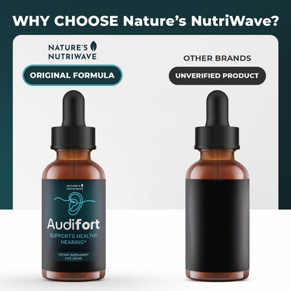 Nature’s NutriWave Audifort Drops – Herbal Liquid Supplement with Grape Seed & Panax Ginseng – Non-GMO, Easy-to-Take, Made in the USA – 60 Servings, 1 Month Supply - Maple Wellness Supplements