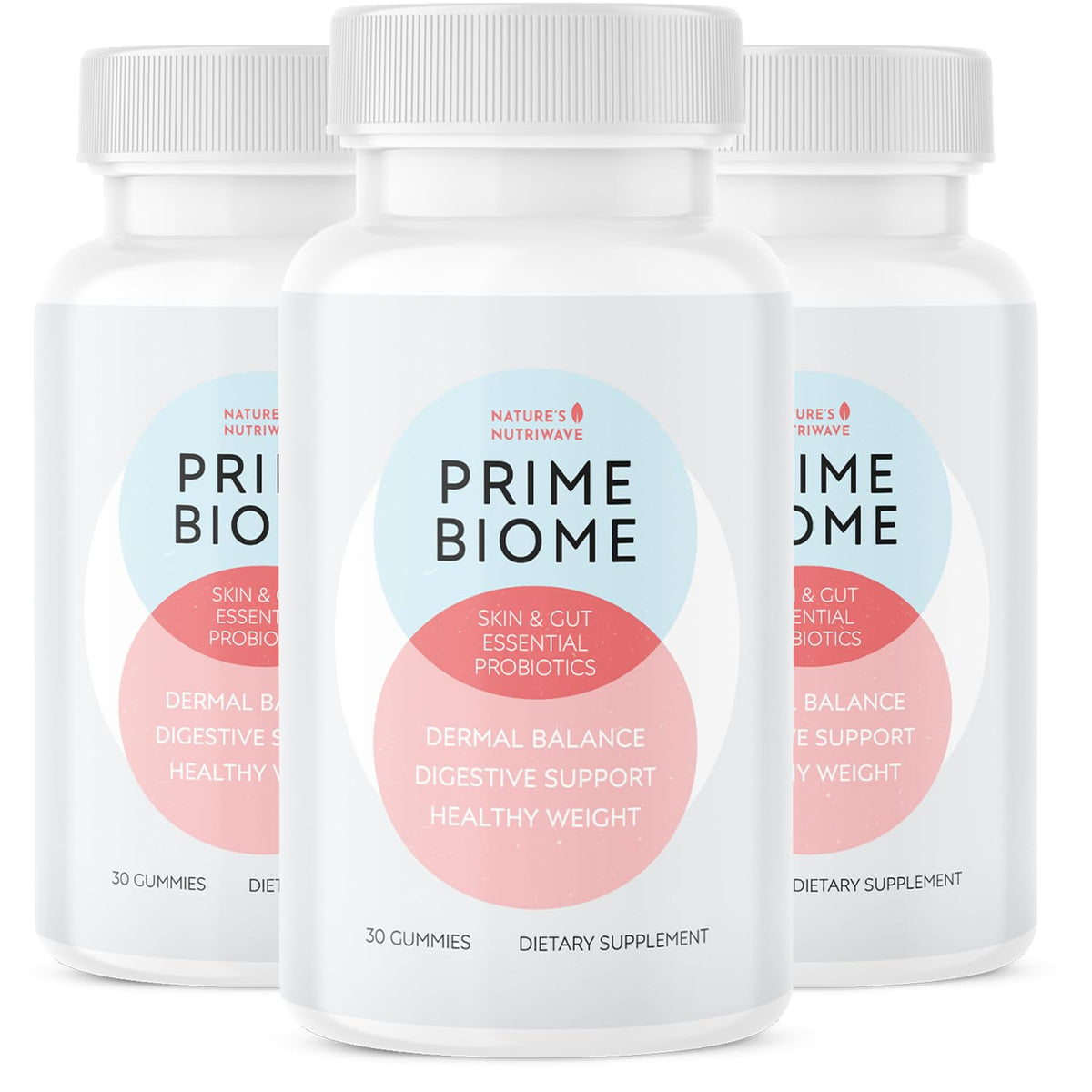 Nature’s NutriWave PrimeBiome Probiotic Gummies – Plant-Based Blend with Inulin, Lion’s Mane, Ginger & More– Non-GMO, No Stimulants, GMP Certified – 30 Gummies, 3 Month Supply - Maple Wellness Supplements