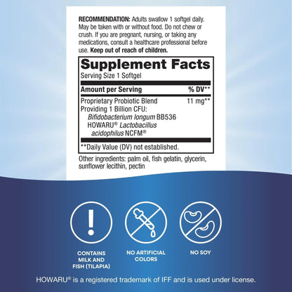 Nature's Way Acidophilus Probiotic Pearls, Supports Digestive Balance & Gut Health, Reduce Occasional Constipation and Bloating*, 1 Billion Cultures, 30 Softgels - Maple Wellness Supplements