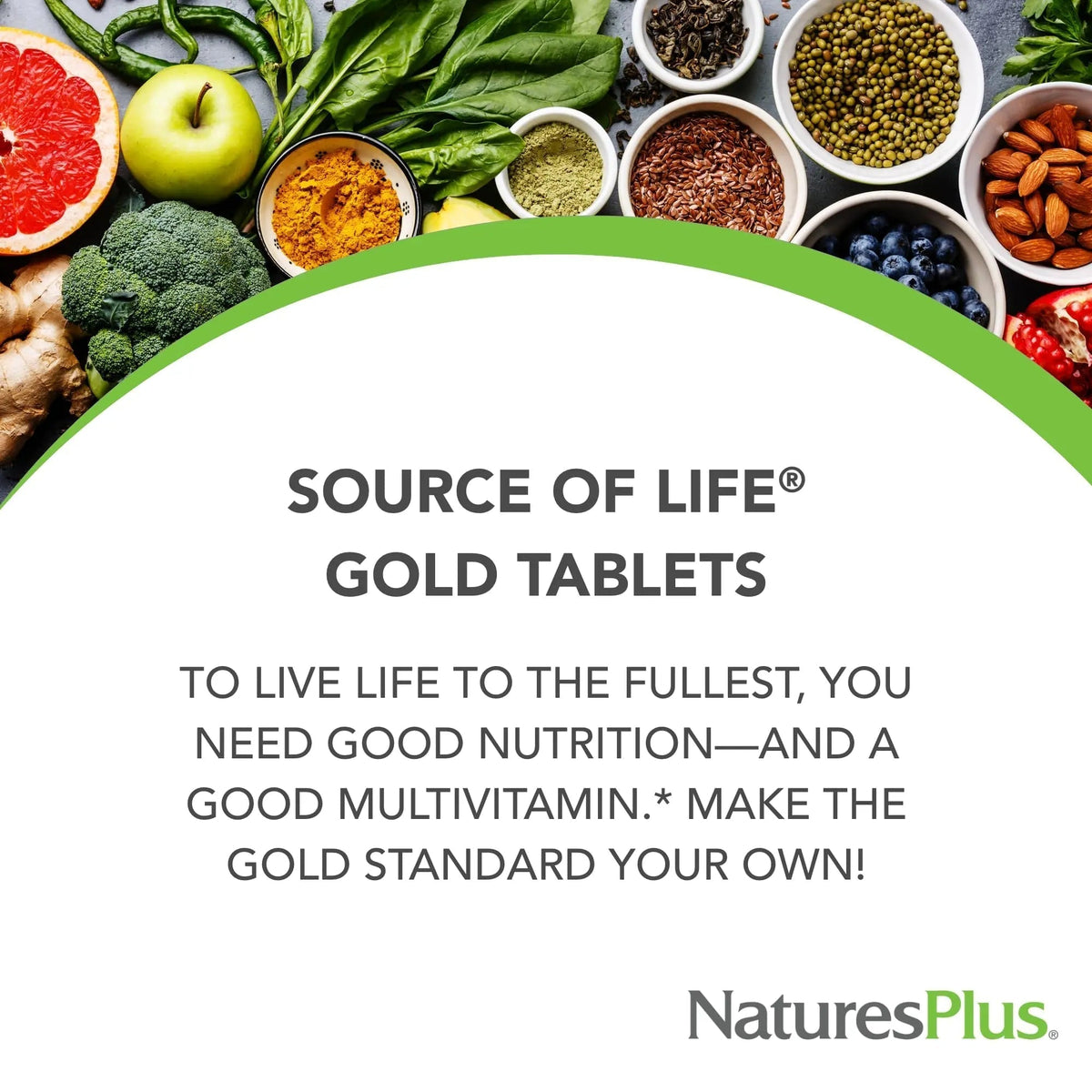 NaturesPlus Source of Life Gold Multivitamin - 180 Tablets - with Vitamins D3 & B12 - Blood, Bone & Immune Support - Vegetarian & Gluten Free - 60 Servings - Maple Wellness Supplements