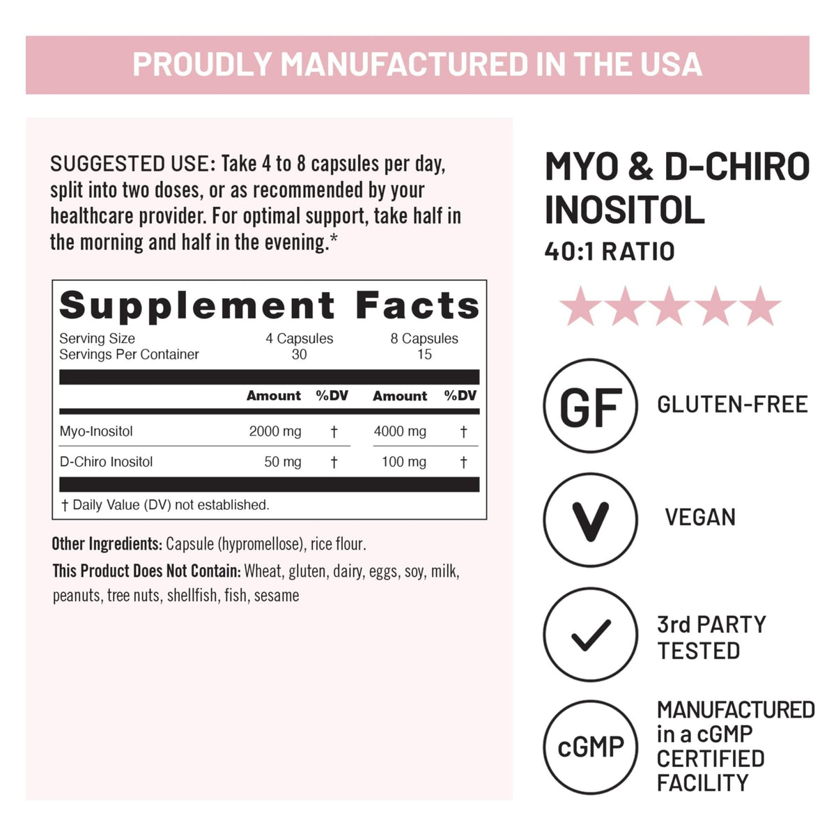 NatureWise Myo-Inositol & D-Chiro Inositol Supplement for Women - Fertility Supplements for Women - Ideal 40:1 Ratio - Myo Inositol 2000mg - Non-GMO, Vegan, USA Manufactured - [30-Day Supply] - Maple Wellness Supplements