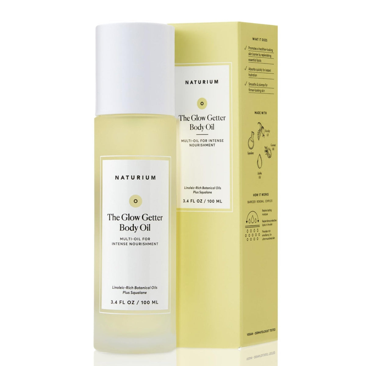 Naturium The Glow Getter Body Oil, Multi-Oil for Intense Nourishment, Hydrating & Moisturizing Formula, Vegan & Cruelty-Free, 3.4 oz - Maple Wellness Supplements