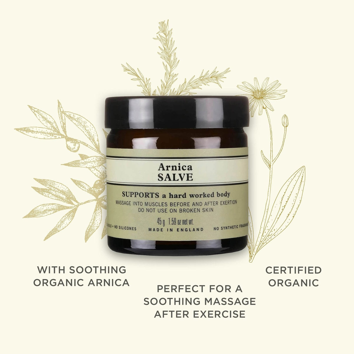 Neal's Yard Arnica Salve with Nourishing Oils & Soothing Beeswax for Sore Muscles, Aches & Stiffness, Vegetarian Approved, Cruelty Free,1.59 oz - Maple Wellness Supplements