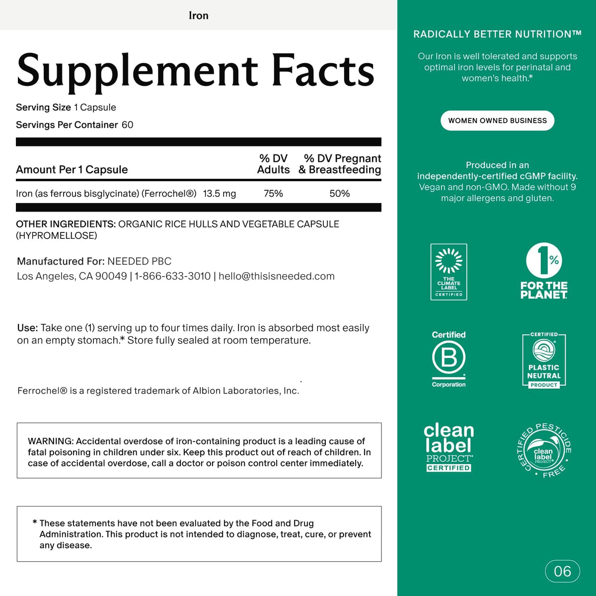 Needed. Prenatal Iron Supplement - Pregnancy, Breastfeeding, Postpartum - Aids Energy, Birth Weight & Baby's Neural Development - Maple Wellness Supplements