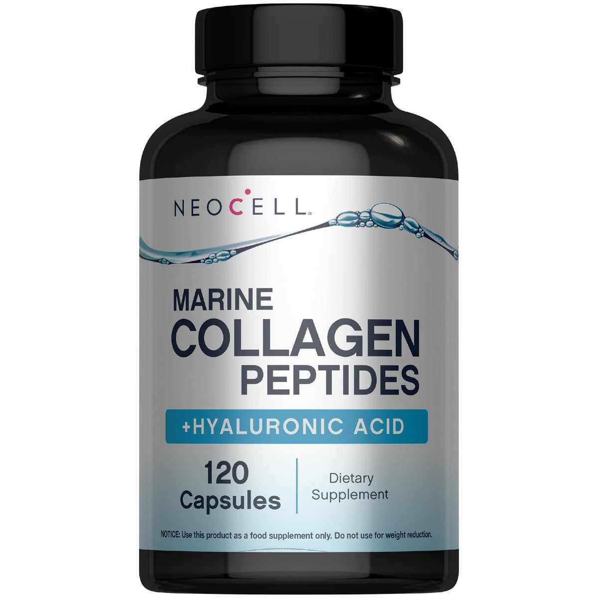 NeoCell Marine Collagen Peptides Capsules | 120 Pills | with Hyaluronic Acid | Plus Vitamin C | for Women and Men - Maple Wellness Supplements