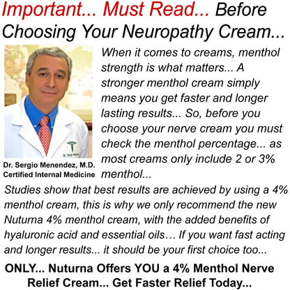 Neuropathy Nerve Relief Cream - Premium Nerve Cream 3X Action for Targeted Relief and Soothing Nerve Comfort - Maximum Strength with 4% Menthol Arnica MSM for Feet Hands Legs Toes & Back - Large 4 Oz - Maple Wellness Supplements