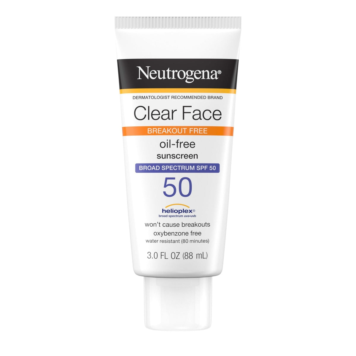 Neutrogena Clear Face Sunscreen Lotion for Acne-Prone Skin, Broad Spectrum SPF 50, Sunscreen for Face & Oily Skin - Maple Wellness Supplements