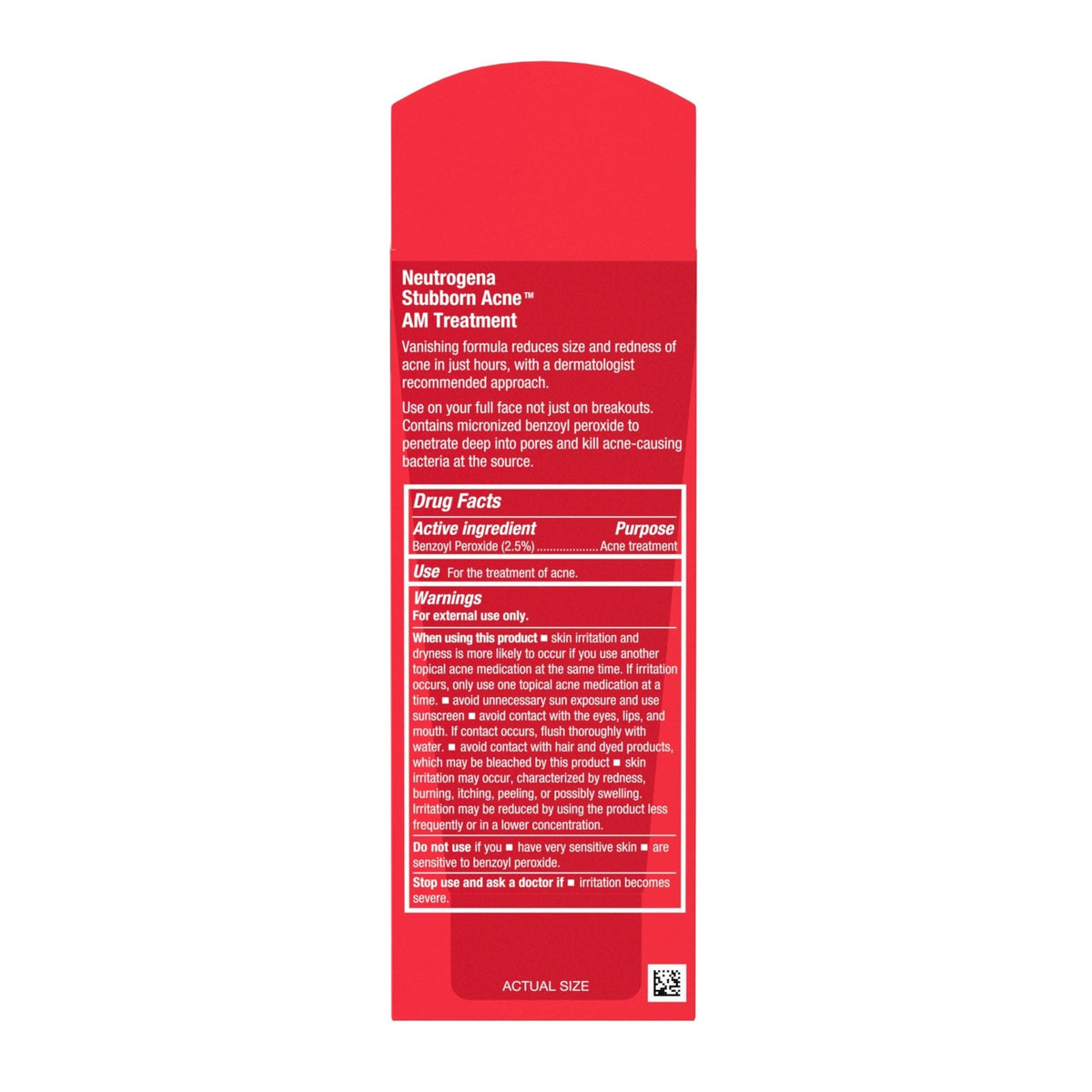Neutrogena Stubborn Acne AM Face Treatment with 2.5% Micronized Benzoyl Peroxide Acne Medication, Oil-Free Daily Facial Treatment Reduces Size - Maple Wellness Supplements