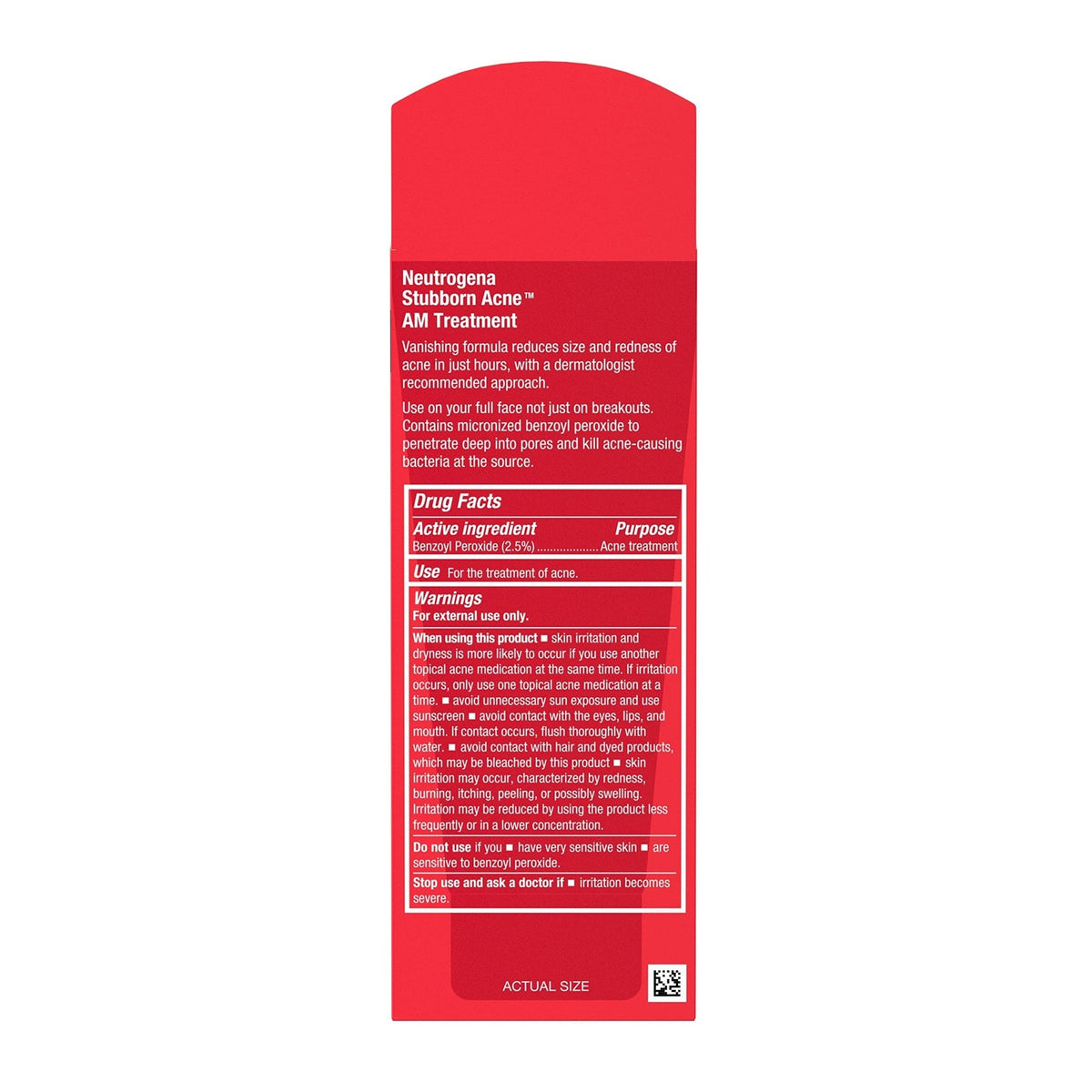 Neutrogena Stubborn Acne AM Face Treatment with 2.5% Micronized Benzoyl Peroxide Acne Medication, Oil-Free Daily Facial Treatment Reduces Size - Maple Wellness Supplements