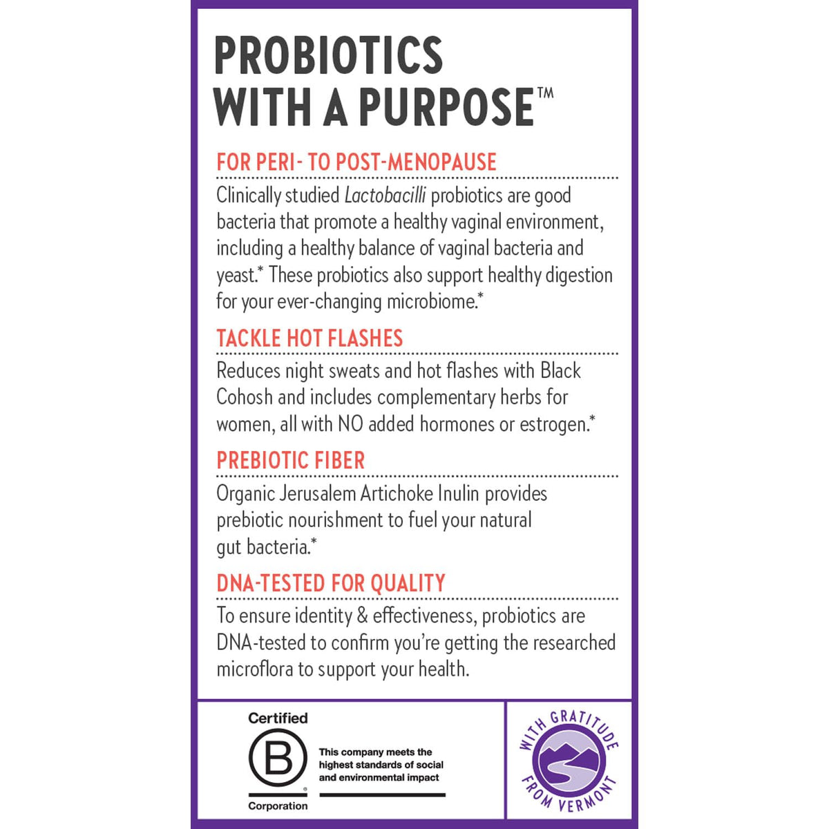 New Chapter All-Flora Probiotic Menopause Balance, Ultra-Concentrated Probiotics for Women with Black Cohosh for Menopause Hot Flashes, 100% Vegan, 30 Vegan Capsules - Maple Wellness Supplements