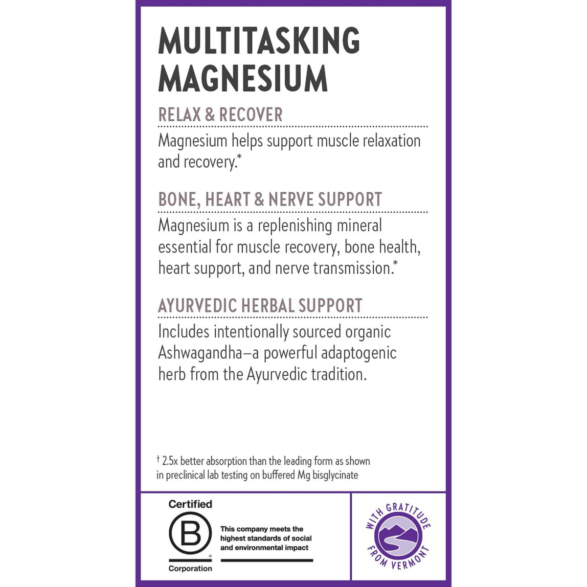 New Chapter Magnesium + Ashwagandha Supplement, 325 mg with Magnesium Glycinate for Muscle Relaxation & Recovery, Heart, Nerve & Bone Health, 2.5X Absorption - Maple Wellness Supplements