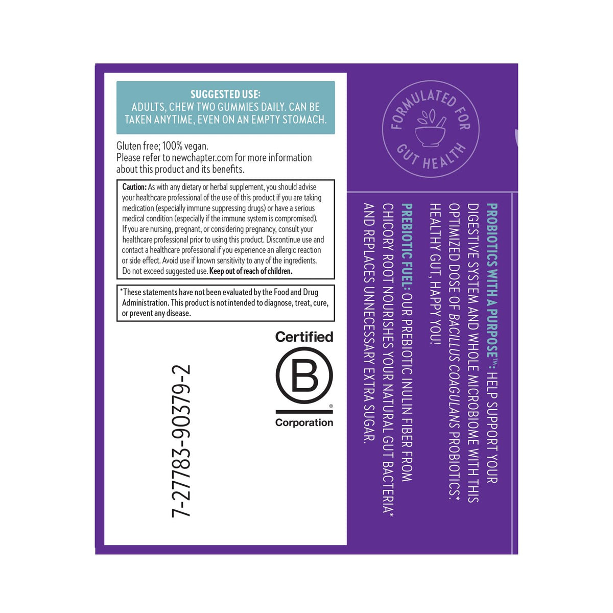 New Chapter Probiotic Gummies for Women and Men, All-Flora (1 Month Supply) – 55% Less Sugar+, Formulated for Holistic Gut Health Support with Probiotics + Prebiotic Fiber - Maple Wellness Supplements