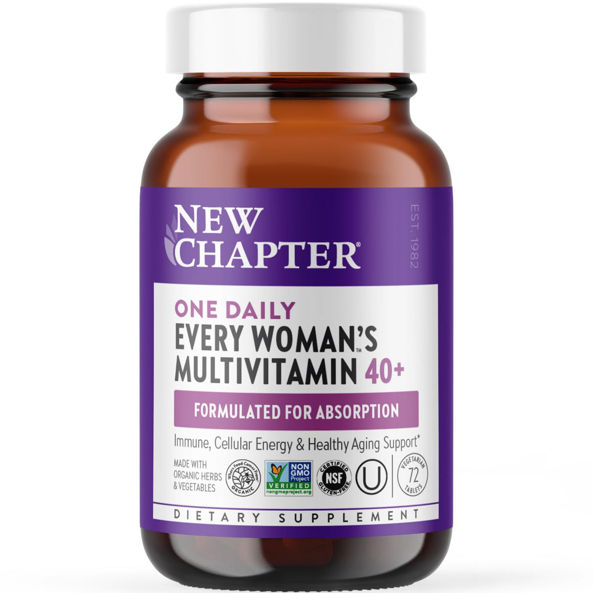 New Chapter Women’s Multivitamin 40+, extra B6 & B12, Biotin for Hair Growth, D3, Vit C, Zinc for Immune & Stress Support, Gentle on an Empty Stomach - Maple Wellness Supplements