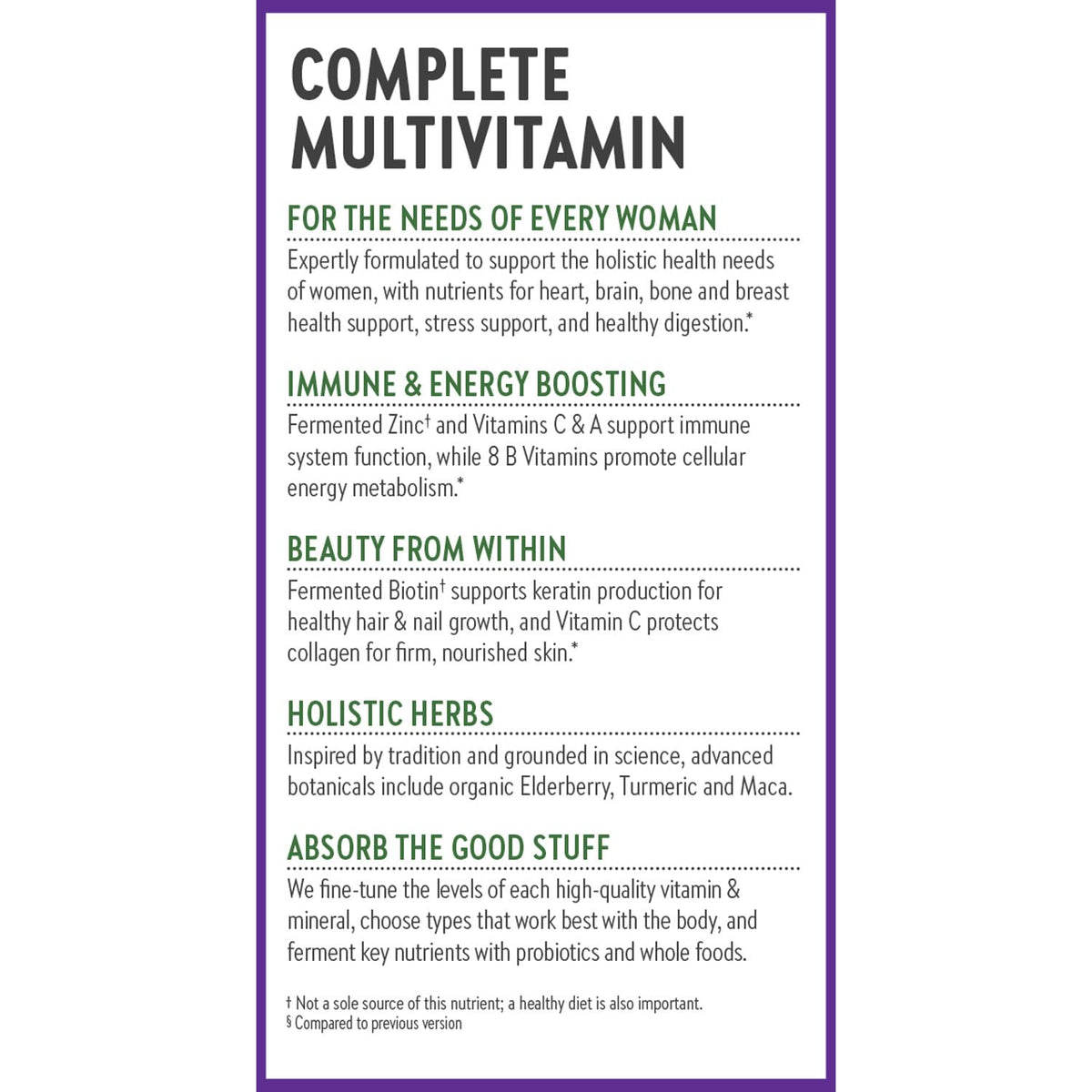 New Chapter Women’s Multivitamin, Iron, B6, B12, Biotin for Hair Growth, D3, Vit C, Zinc for Immune & Stress Support, Gentle on an Empty Stomach, One Daily, Non-GMO, Gluten-Free, 18+, 72 Tablets - Maple Wellness Supplements