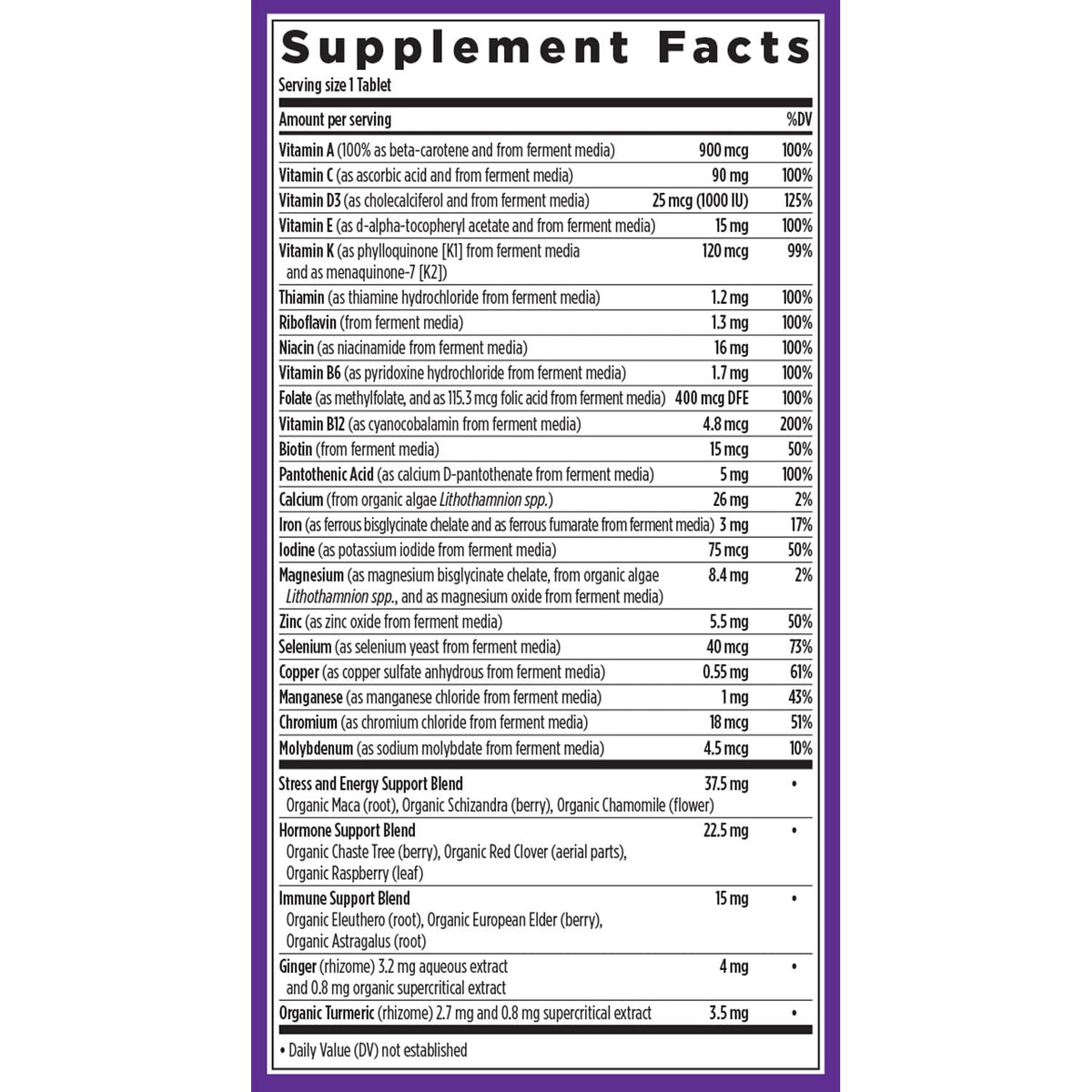 New Chapter Women’s Multivitamin, Iron, B6, B12, Biotin for Hair Growth, D3, Vit C, Zinc for Immune & Stress Support, Gentle on an Empty Stomach, One Daily, Non-GMO, Gluten-Free, 18+, 72 Tablets - Maple Wellness Supplements