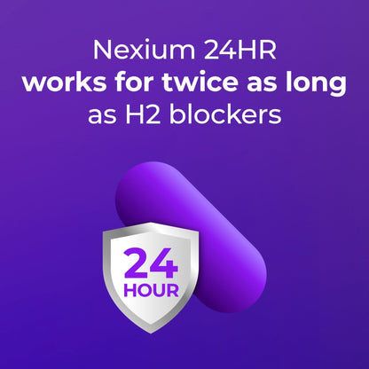 Nexium 24HR ClearMinis Acid Reducer Heartburn Relief Delayed Release Capsules for All-Day and All-Night Protection from Frequent Heartburn, Heartburn Medicine with Esomeprazole Magnesium - 42 Count - Maple Wellness Supplements