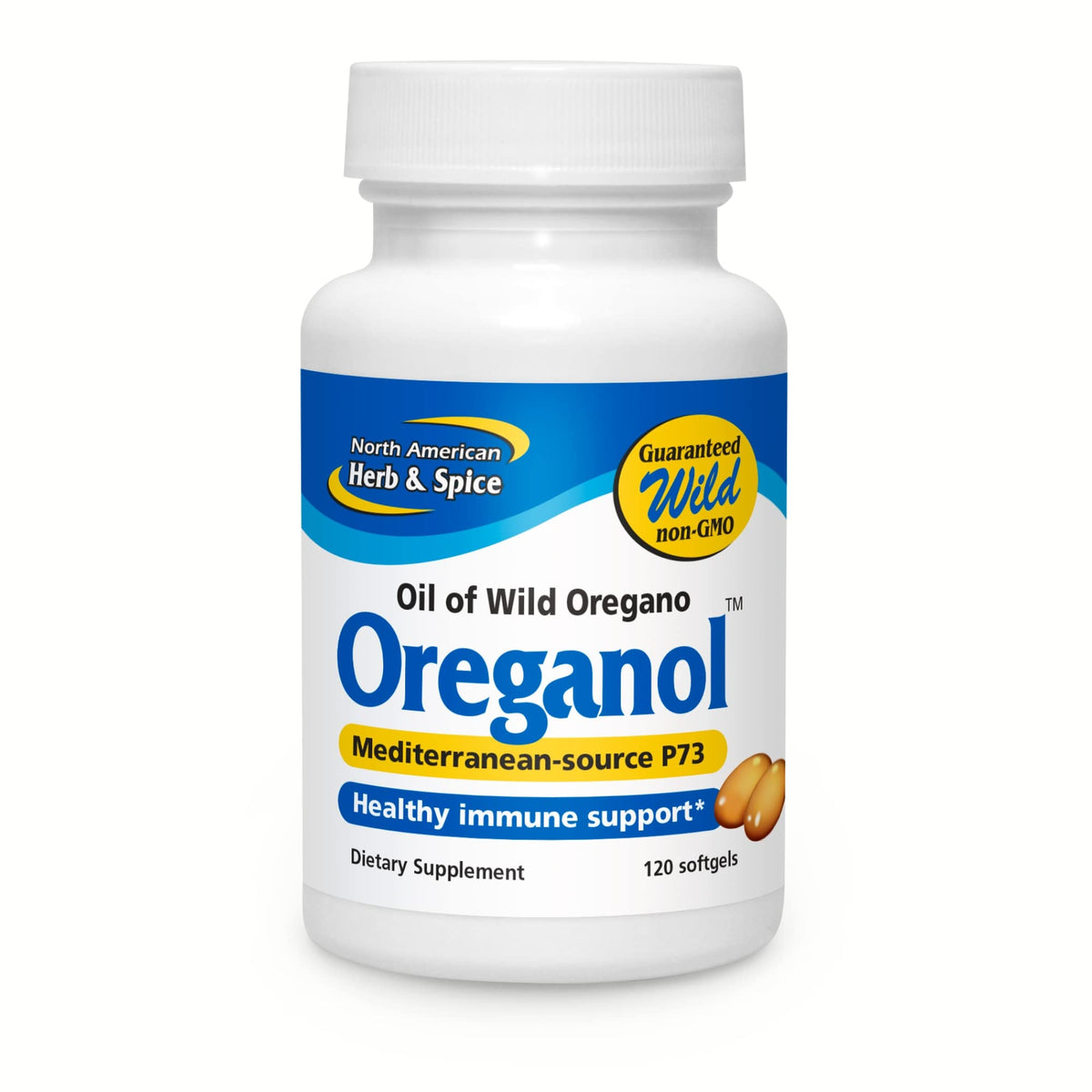 NORTH AMERICAN HERB & SPICE Oreganol P73, 120 Softgels - Immune System Support - Unprocessed, Vegan Friendly Wild Oregano - Maple Wellness Supplements