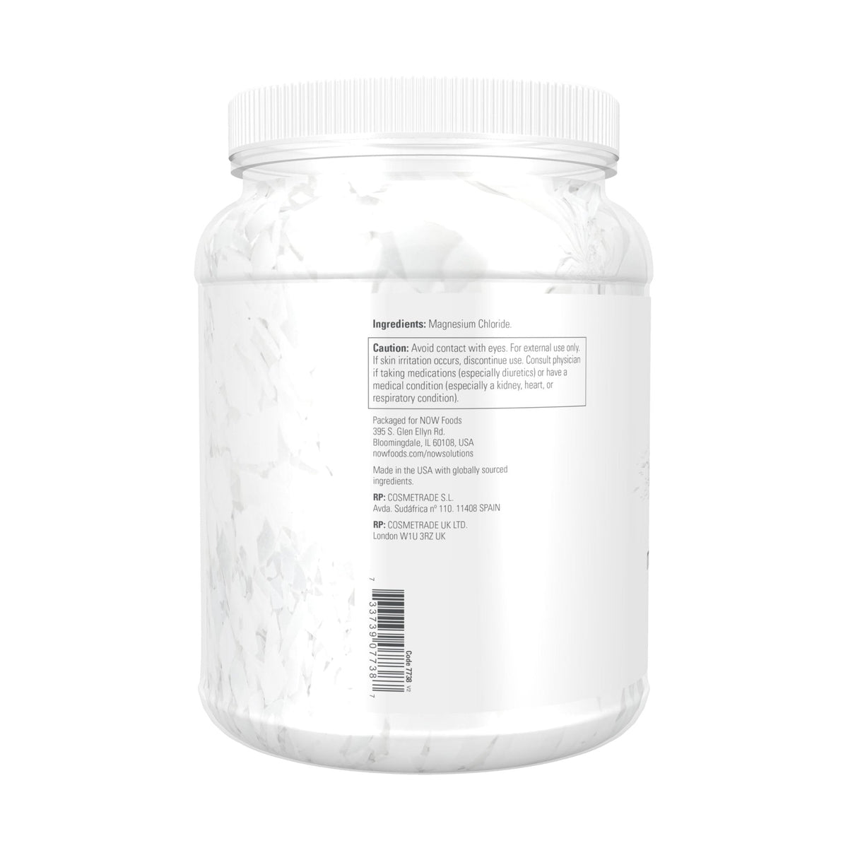 NOW Foods Solutions, Magnesium Flakes, 100% Pure, from the Ancient Zechstein Seabed, Highly Concentrated, 54-Ounce - Maple Wellness Supplements