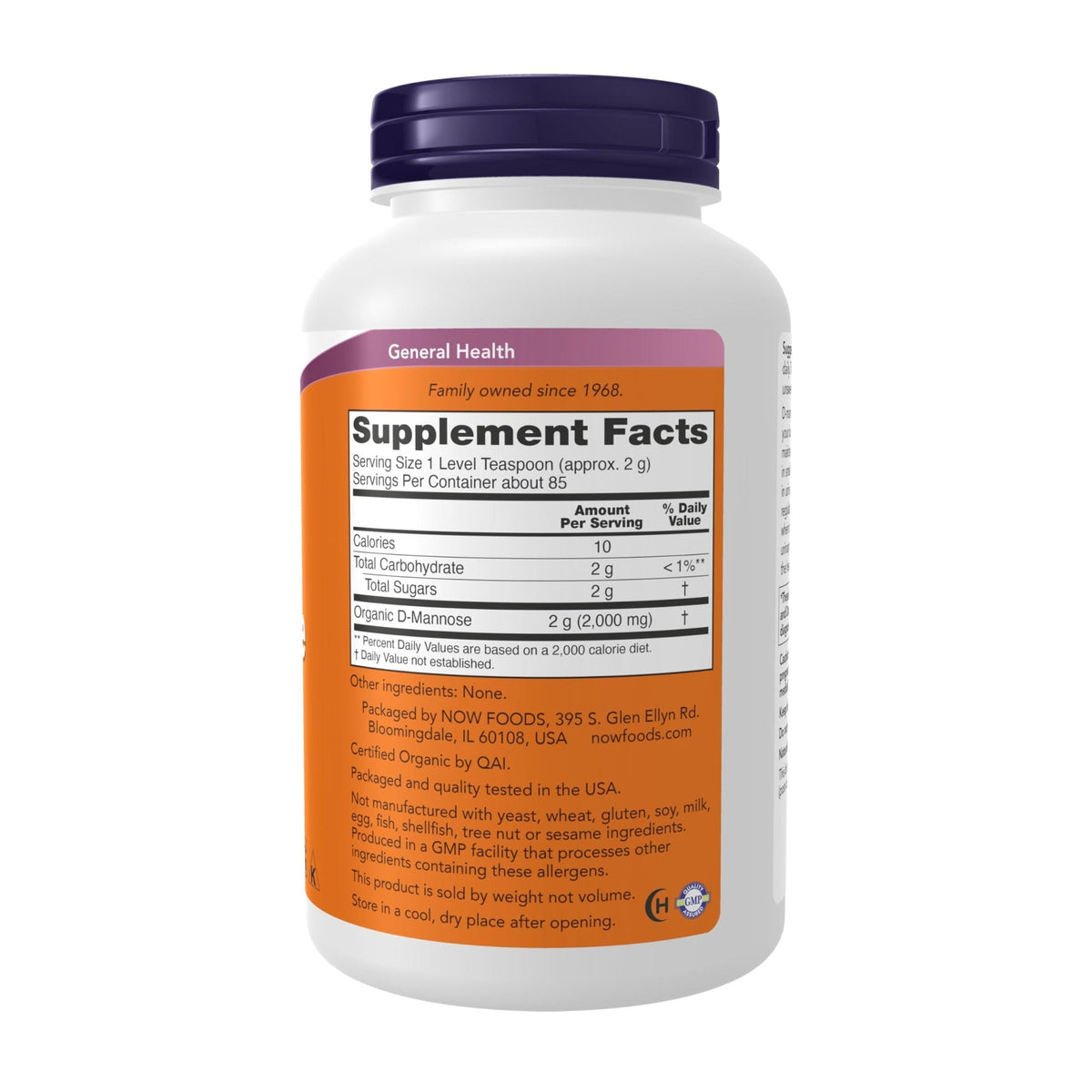 NOW Foods Supplements, D-Mannose Powder, Non-GMO Project Verified, Healthy Urinary Tract*, 6-Ounce - Maple Wellness Supplements