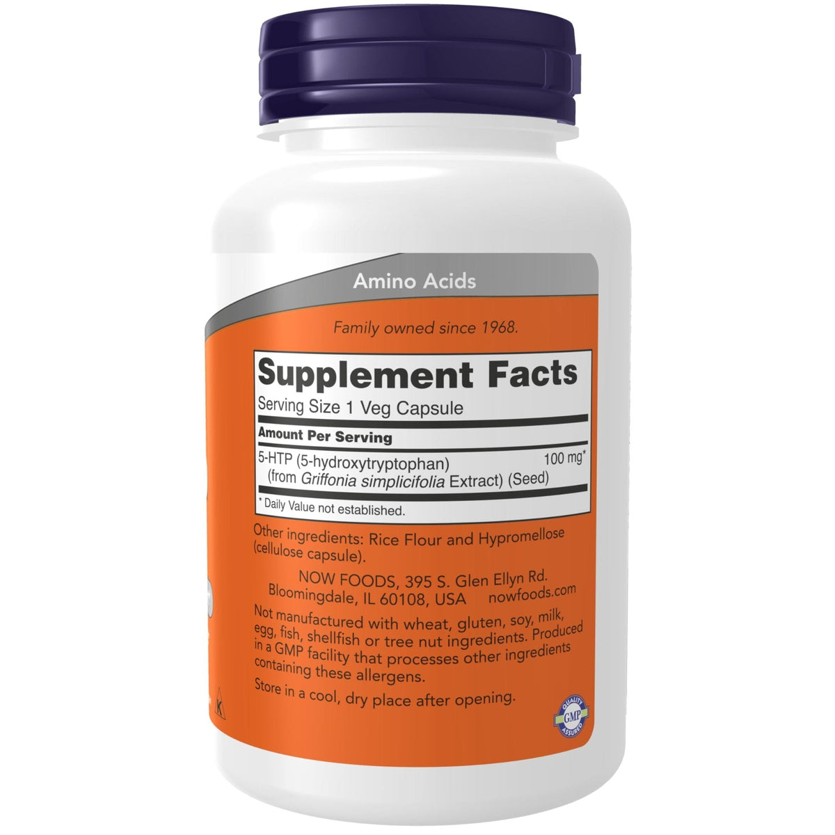 NOW Supplements, 5-HTP (5-hydroxytryptophan) 100 mg, Neurotransmitter Support*, 120 Veg Capsules - Maple Wellness Supplements