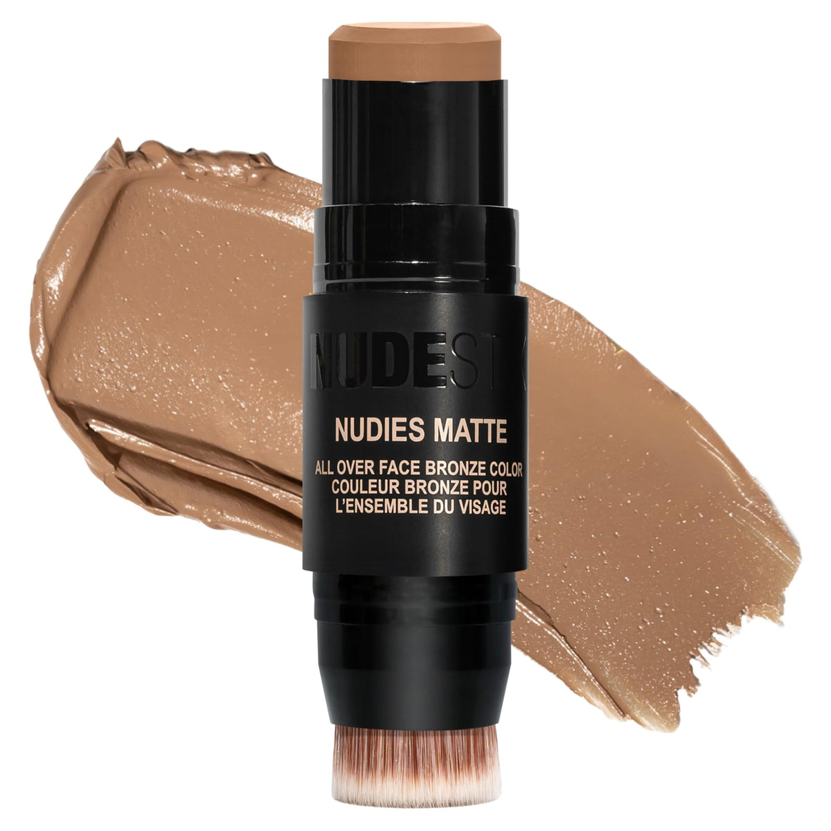 Nudestix Nudies Bronze All Over Matte Bronzing Stick – 3-in-1 Cream Bronzer for Cheeks, Eyes & Lips with Built-In Brush | Natural Contour & Sun-Kissed Glow | Bondi Bae - Maple Wellness Supplements