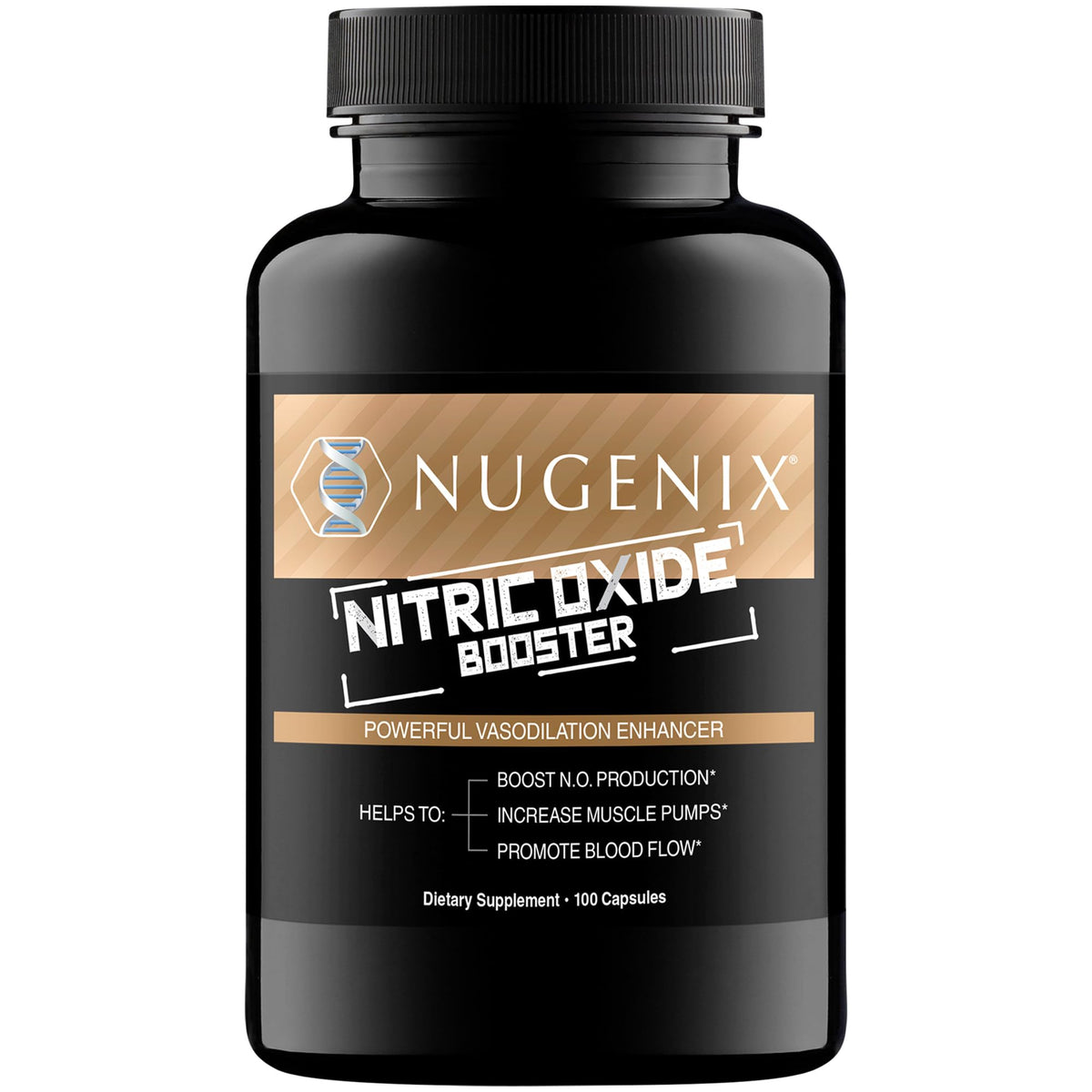 Nugenix Nitric Oxide Booster Supplement - Nitric Oxide Flow, L-Arginine, L-Citrulline, Pine Bark Extract - Vasodilator - 100 Capsules - Maple Wellness Supplements