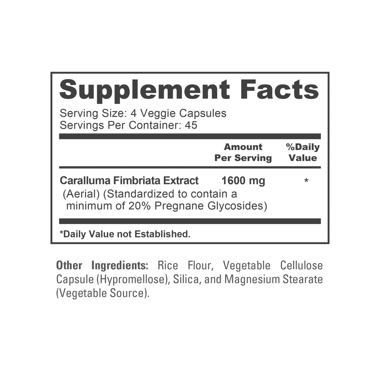 NusaPure Caralluma Fimbriata 1600mg - 180 Veggie Capsules (Non-GMO, Vegan) - Maple Wellness Supplements