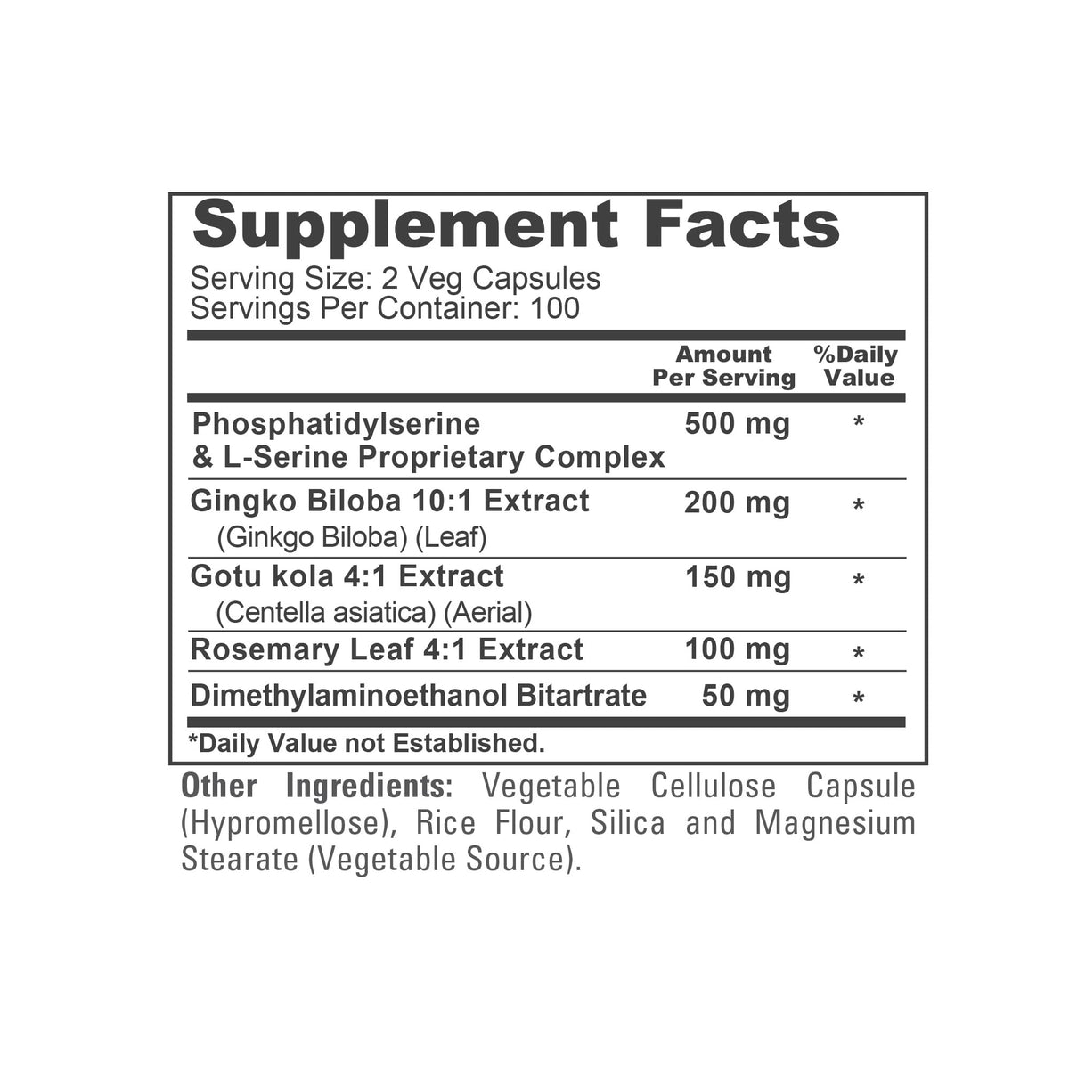 NusaPure Phosphatidylserine Memory Ultimate Complex 1000mg 200 Vegetarian Caps (Vegan, Non-GMO) - Maple Wellness Supplements