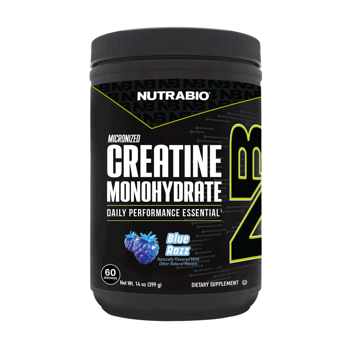 NutraBio Pure Micronized Creatine Monohydrate Powder Supplement, Blue Razz (300 g) - Supports Bulk Muscle Energy, Recovery, and Strength - HPLC Tested Creatine Powder Supplement for Men and Women - Maple Wellness Supplements
