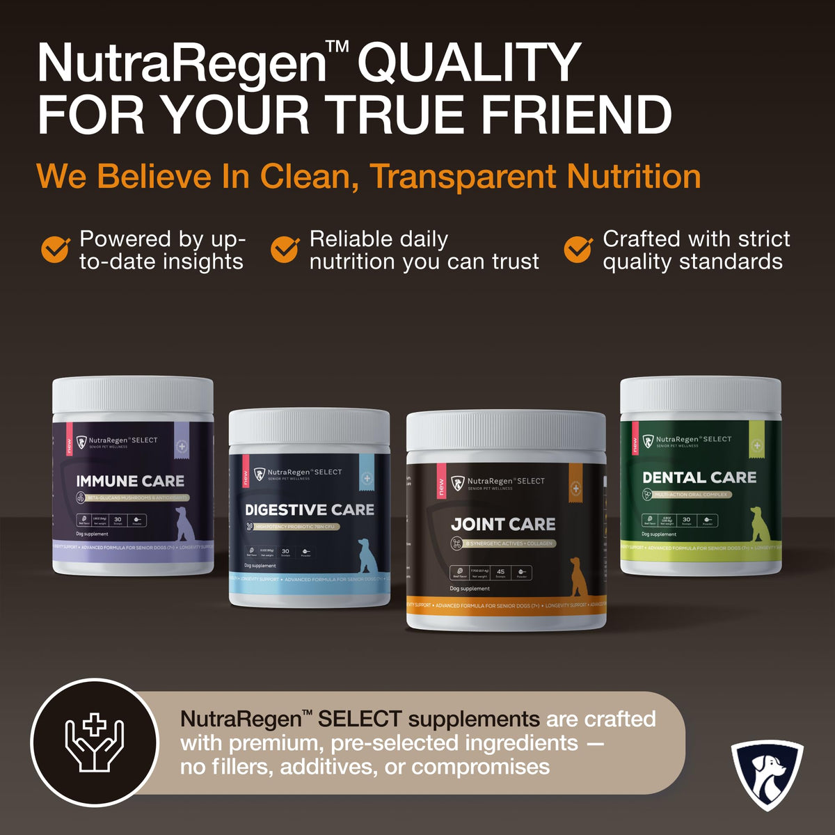 NutraRegen Select Senior Dog Joint Supplement 45 Scoops | Natural Glucosamine Chondroitin for Dogs with Collagen | Hip and Joint Powder | 7.7 Oz - Maple Wellness Supplements