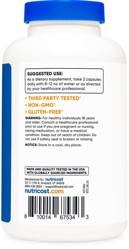 Nutricost Alpha Lipoic Acid 600mg Per Serving, 240 Capsules - Gluten Free, Vegetarian Capsules, Soy Free & Non-GMO - Maple Wellness Supplements