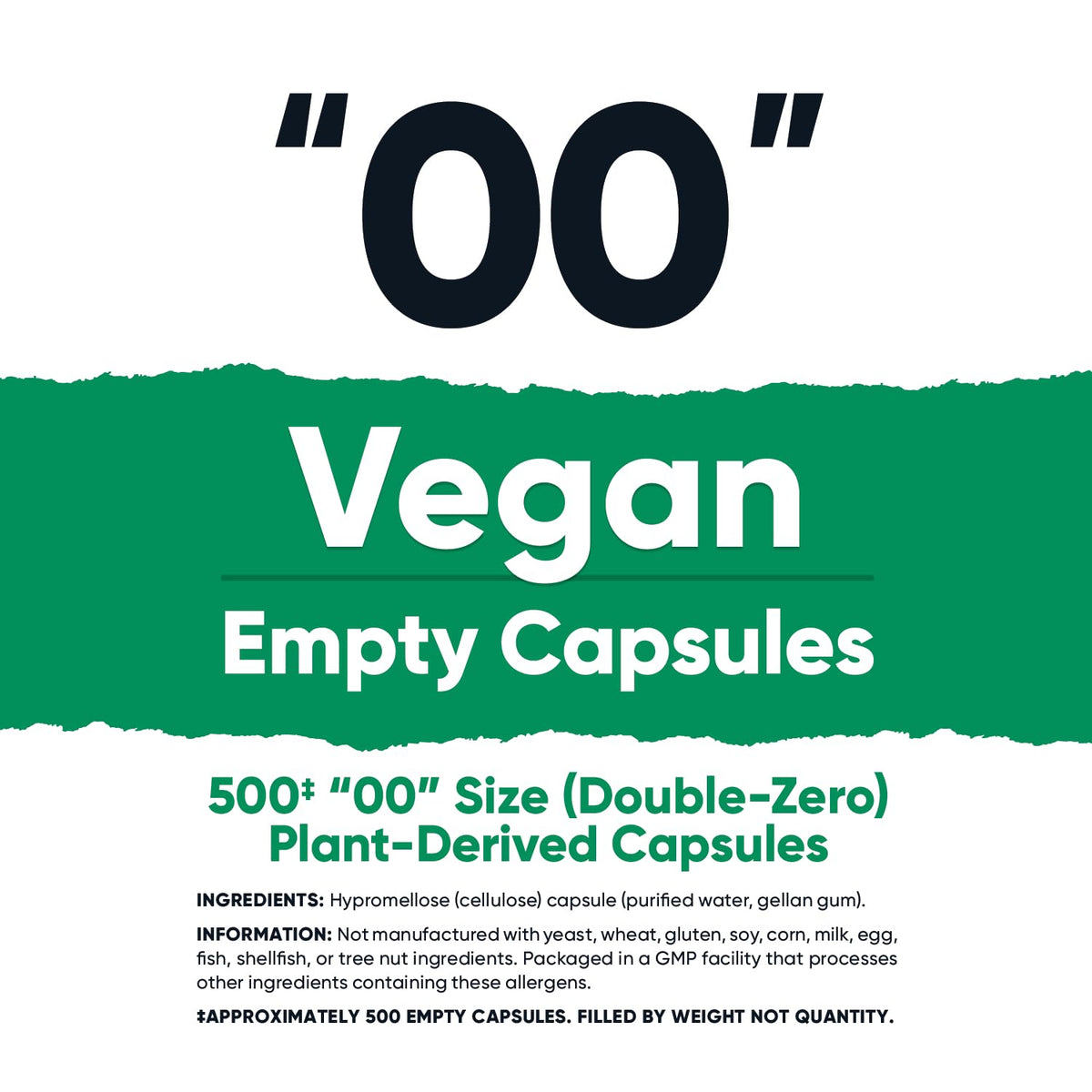 Nutricost Empty Capsules Size 00 Vegan - 500 Clear Empty Plant-Based Capsules - Kosher Certified, Halal Certified, Non-GMO, Soy Free, Gluten Free, Vegetarian - Maple Wellness Supplements