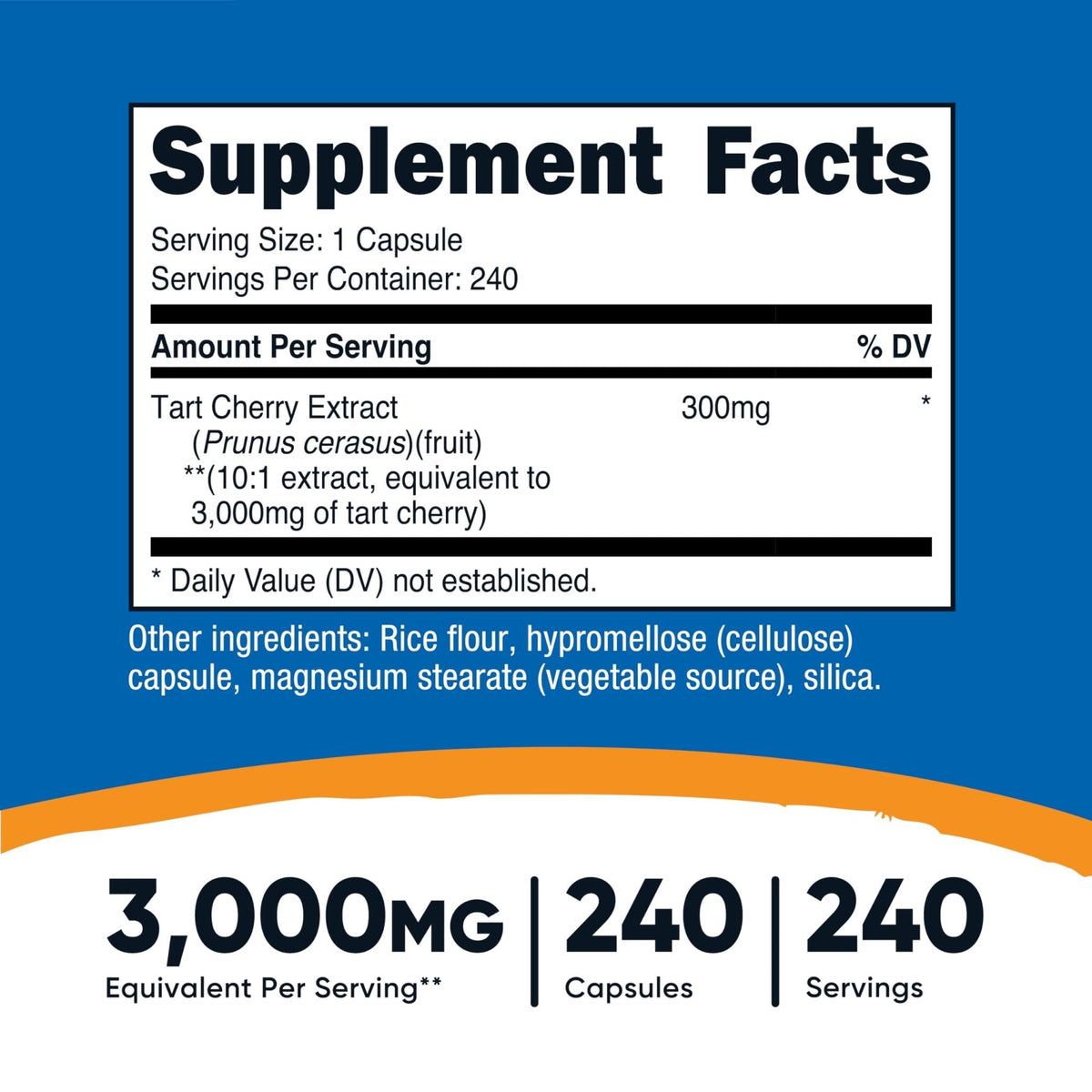 Nutricost Tart Cherry Extract 240 Vegetarian Capsules for 240 Servings per Bottle - Gluten Free, Non-GMO - Maple Wellness Supplements
