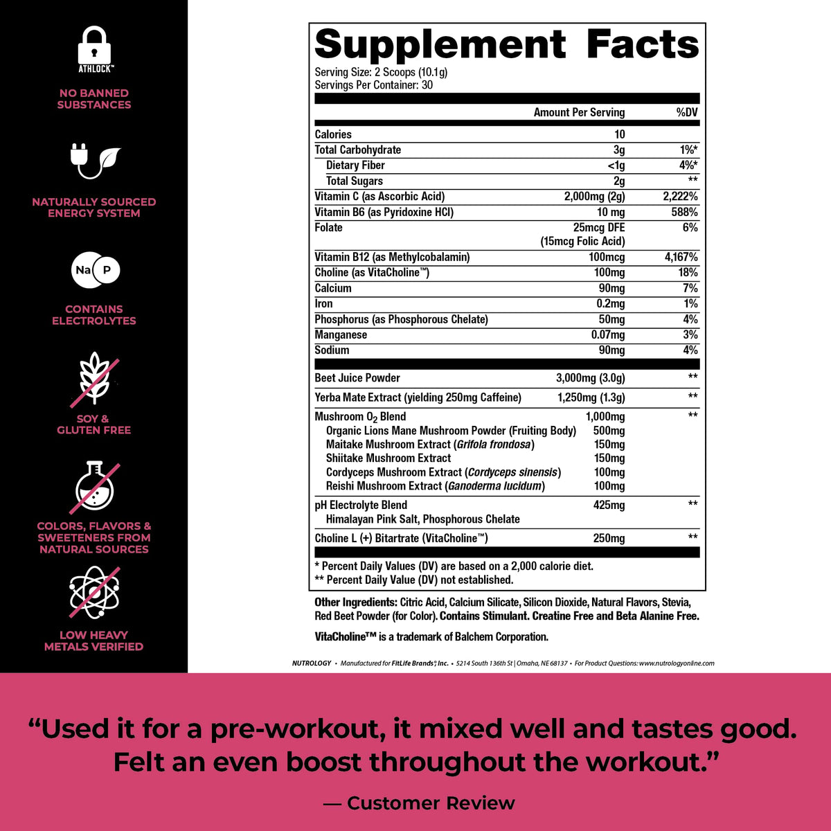 Nutrology Greens & Fruits Powder-Naturally Sourced Superfood, Chocolate (30 Servings) Beet Natural O2, Pre Workout Powder, Passion Fruit Flavor (30 Servings) - Maple Wellness Supplements