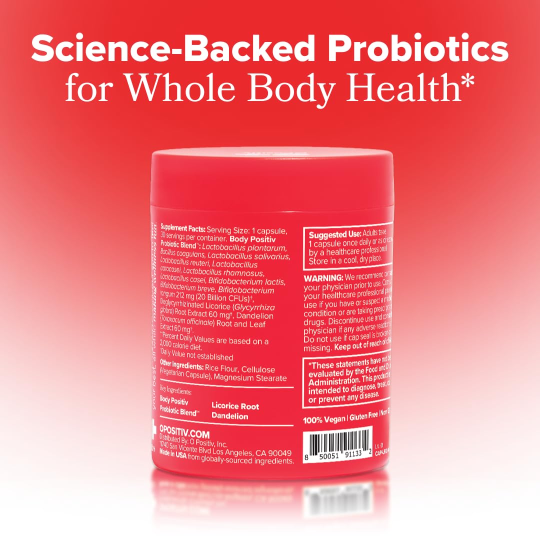 O Positiv URO Women’s Probiotic – All-in-one Probiotic for Women - Vaginal, Gut, Skin, and Oral Microbiome Health – 20B+ CFUs, Licorice Root, Dandelion – Non-GMO, Vegan, Gluten-Free – 30 Capsules - Maple Wellness Supplements