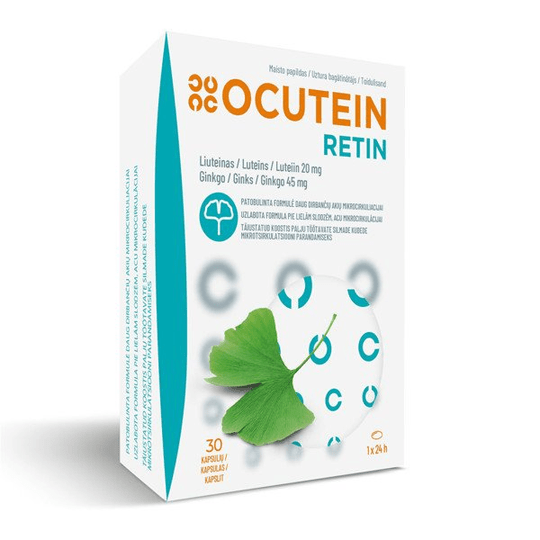OCUTEIN RETIN LUTEIN 20 mg + GINKGO 45 mg, 30 capsules - Maple Wellness Supplements