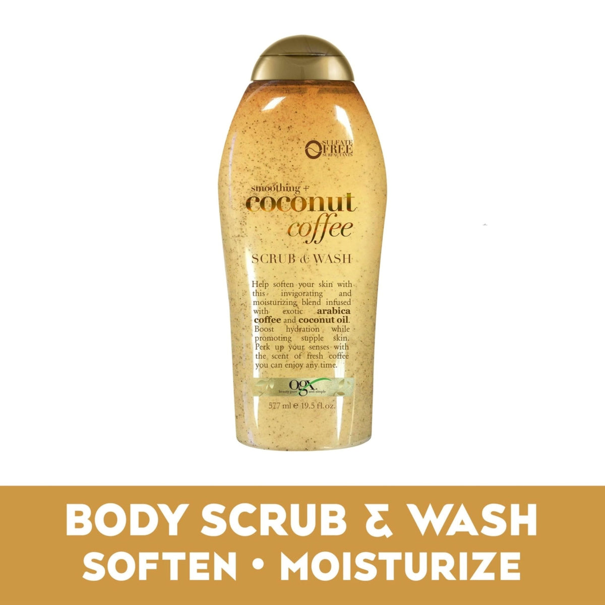 OGX Smoothing + Coconut Coffee Exfoliating Body Scrub with Arabica Coffee & Coconut Oil - Maple Wellness Supplements