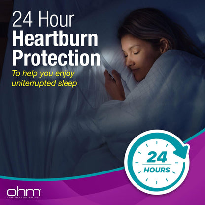 Ohm Omeprazole 20mg, 42 Delayed-Release Tablets, Acid Reducer for Frequent Heartburn, 24-Hour Relief Heartburn Medicine, Helps Relieve Stomach & Chest Discomfort (6 Weeks of Supply, 42, Count) - Maple Wellness Supplements