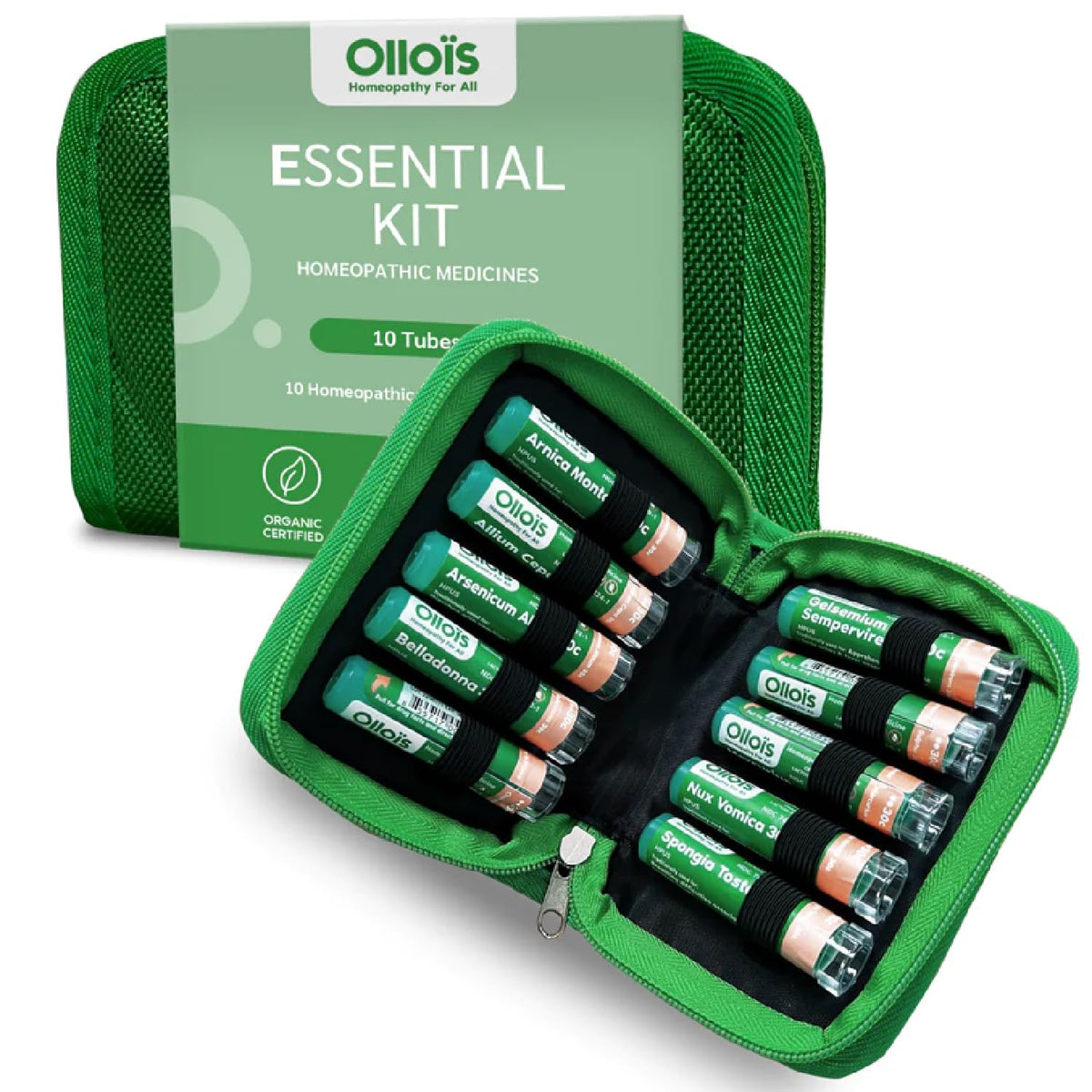 OLLOIS Essential Kit, 10 Organic, Lactose-Free, Vegan Homeopathic Remedies - Maple Wellness Supplements