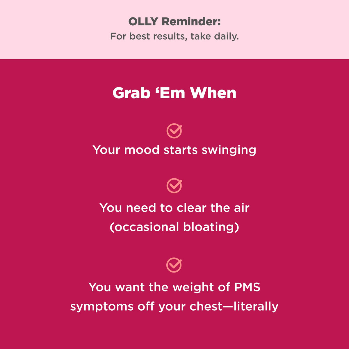 OLLY Period Hero Gummies, PMS Support Supplement,* Chasteberry, Vitamin B6, Calcium, Cran-Raspberry Flavor, 30 Day Supply - 60 Count - Maple Wellness Supplements