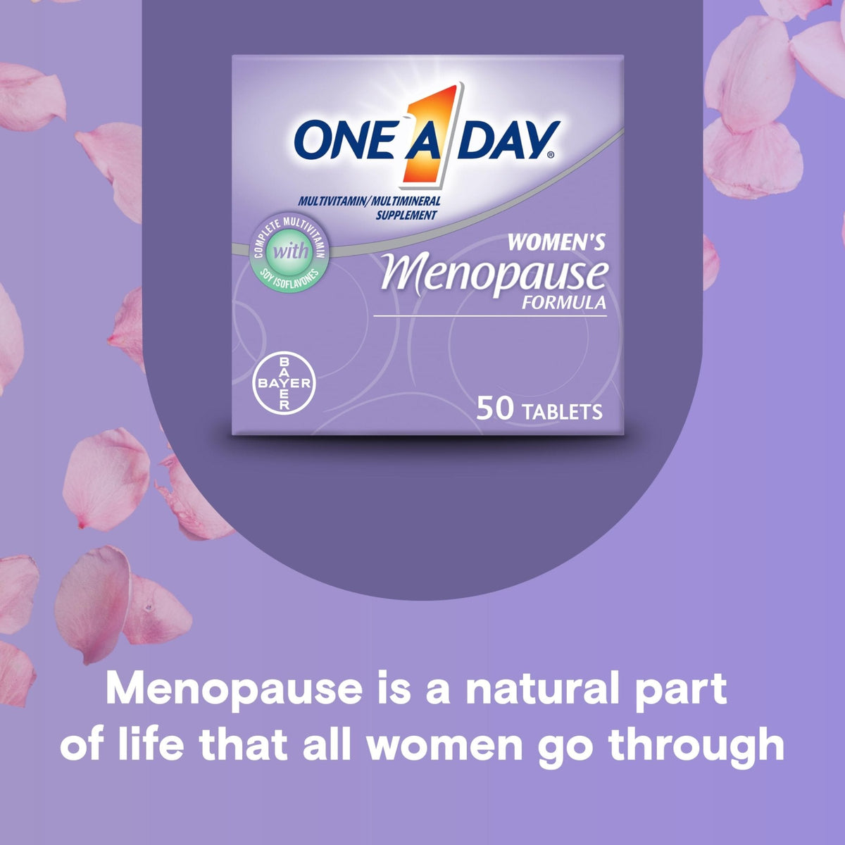 One A Day Women's Menopause Multivitamin with Vitamin A, Vitamin C, Vitamin D, Vitamin E and Zinc for Immune Health Support, Bone health, 50 Count (Packaging May Vary) - Maple Wellness Supplements