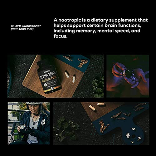 ONNIT Alpha Brain (120ct) - Over 1 Million Bottles Sold - Premium Nootropic Brain Sup - Maple Wellness Supplements