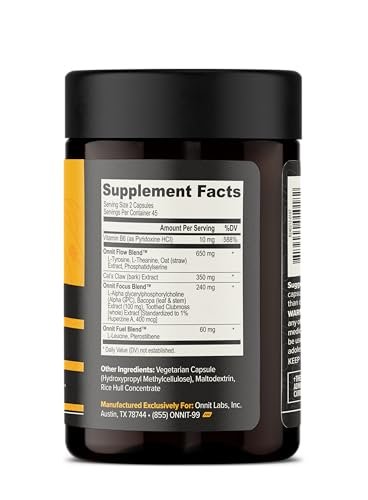 ONNIT Alpha Brain Nootropic Brain Supplement for Focus, Memory, Mental Clarity, Cognitive Support with L-Theanine and Vitamin B6, 90 Count - Maple Wellness Supplements