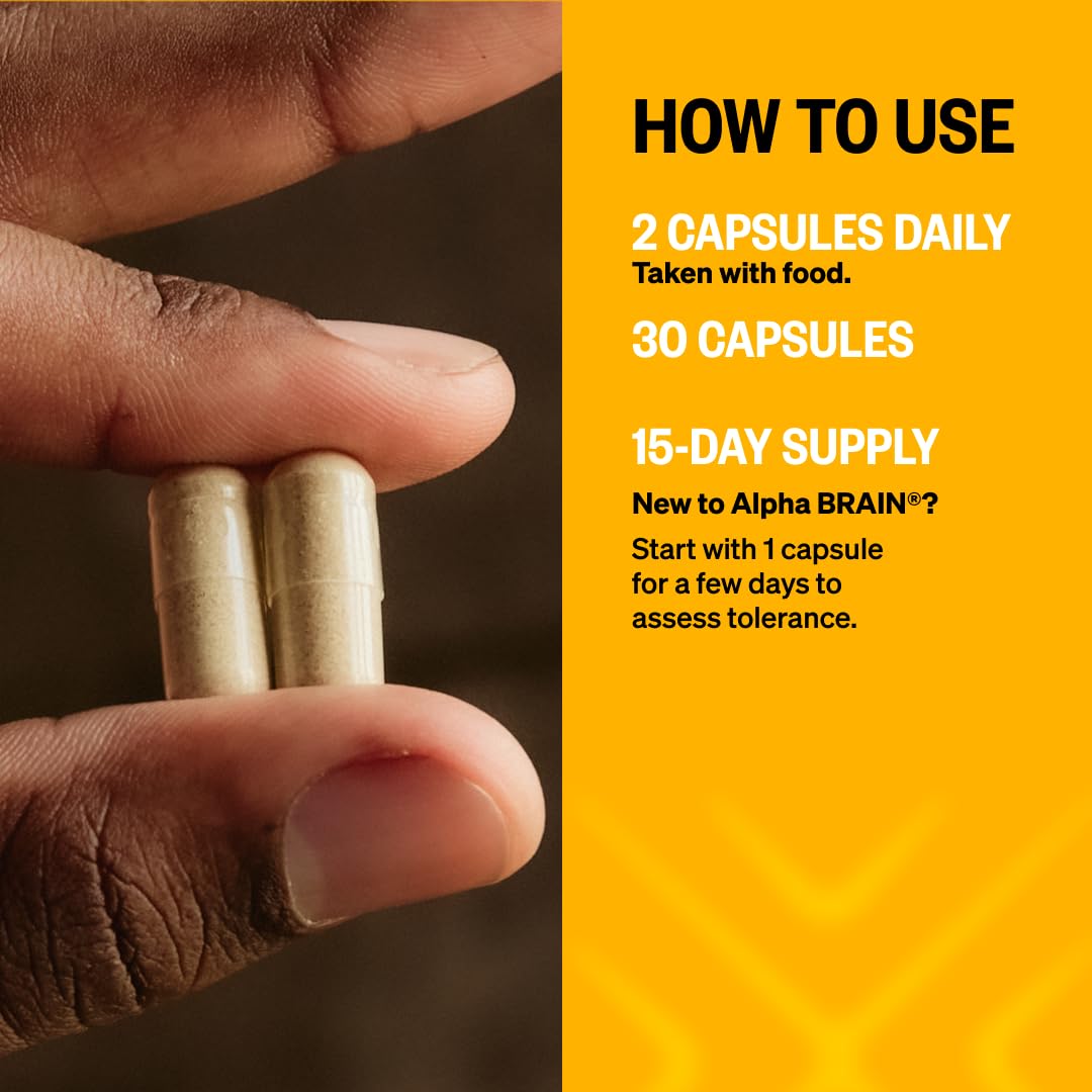 ONNIT Alpha Brain Nootropic Brain Supplement for Men and Women, IGEN Non-GMO Tested, Memory, Mental Clarity, Cognitive Support and Focus Capsules with L-Theanine and Vitamin B6, 30 Count - Maple Wellness Supplements